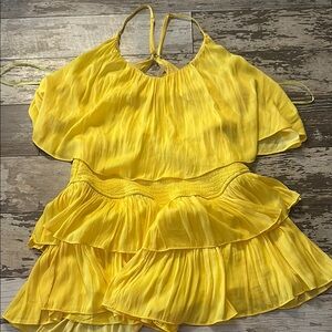 Mustard Seed Sunny Yellow Ruffled Romper/ never worn/ tag removed